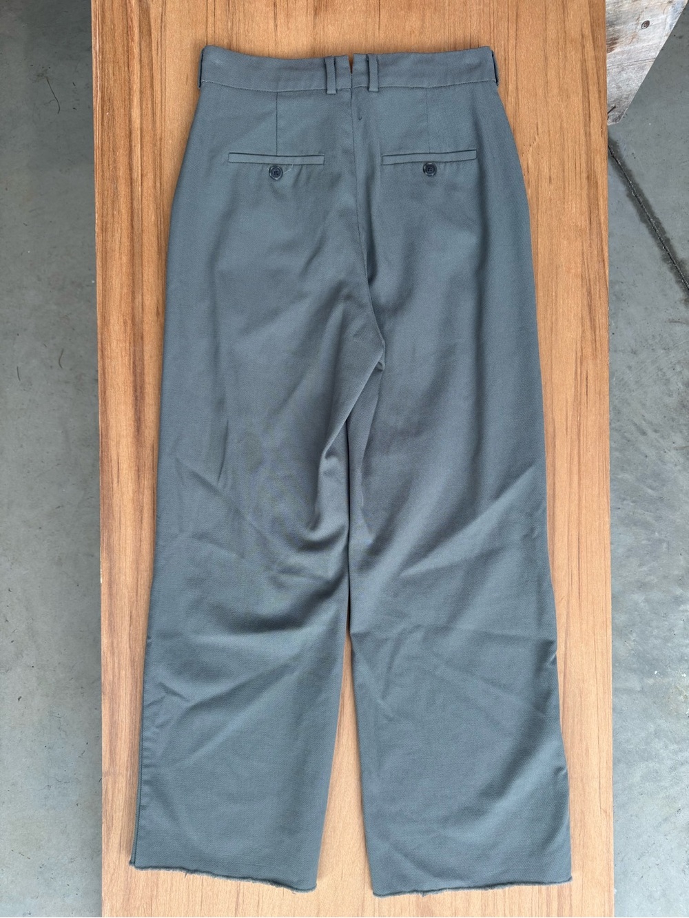 Babaton Aritzia Women’s Size 4 Sage Green Wool Blend Wide Leg Cropped Pants - Picture 8 of 9